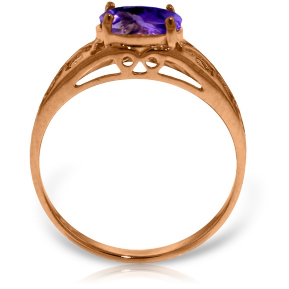 GOLD FILIGREE RING WITH NATURAL AMETHYST - Picture 4 of 7